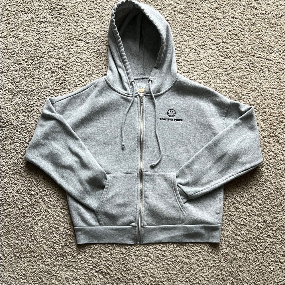 Gray Hoodie/Jacket- Slightly Cropped